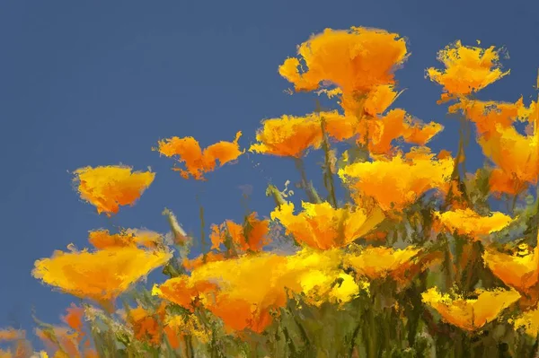 Digitale Malerei Von Blumen — Stockfoto