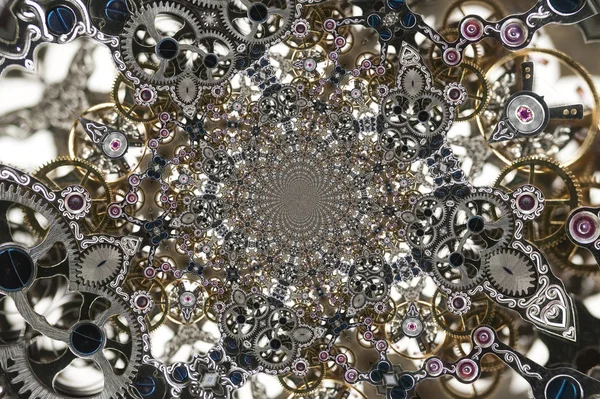 Kaleidoscopic Pattern Clockwork Based Own Reference Image — Stock Photo, Image