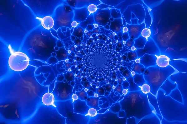 Kaleidoscopic Pattern Plasma Ball Based Own Reference Image — Stock Photo, Image