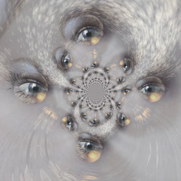 Kaleidoscopic Pattern Eye Based Own Reference Image — Stock Photo, Image