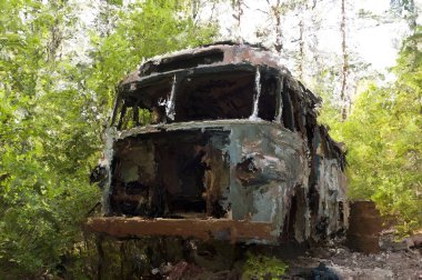 Bir hurda araba dijital boyama