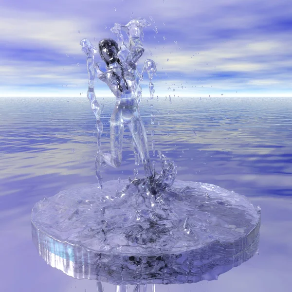 数字3D 渲染的一个女人在淋浴 — 图库照片