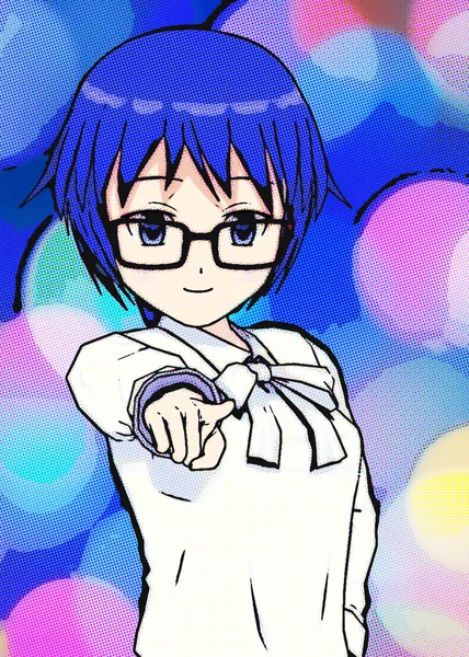 Digitale Afbeelding Van Een Manga Meisje — Stockfoto