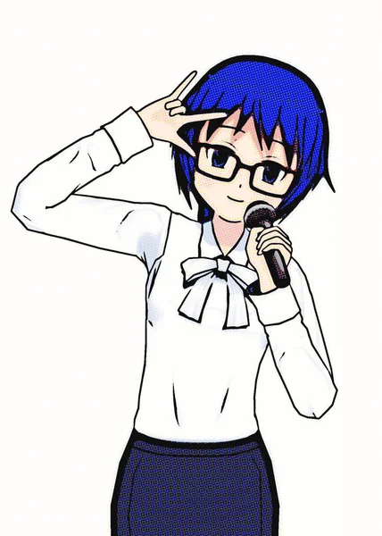 Digital Illustration Manga Girl — Stock Photo, Image