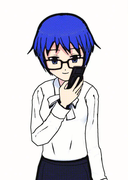 Digital Illustration Manga Girl — Stock Photo, Image