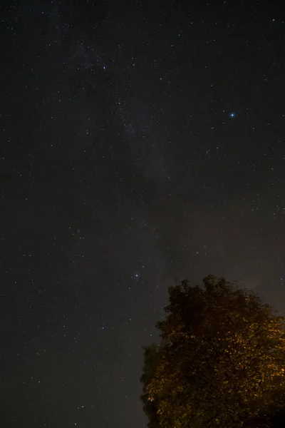 Cielo Notturno Fischland Germania Con Lattea — Foto Stock