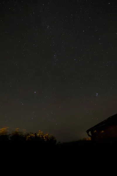 Ciel Nocturne Sur Fischland Allemagne Avec Voie Lactée — Photo