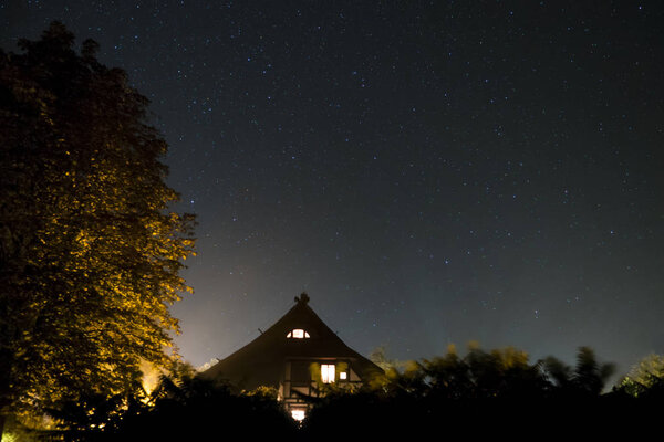 Night Sky over Fischland in Germany with Milky Way 