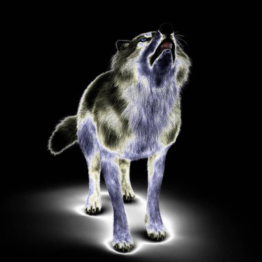 Digital 3D Illustration of a Wolf clipart