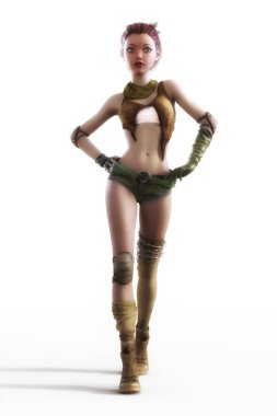 bir fantezi erkek 3D çizimi