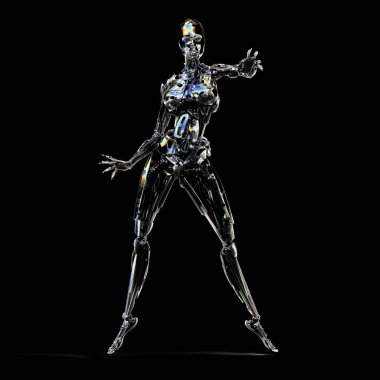 Dişi bir Cyborg 'un 3 boyutlu görüntüsü