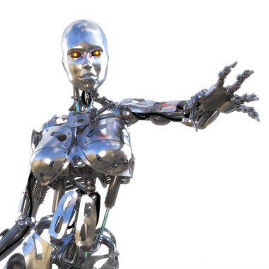Dişi bir Cyborg 'un 3 boyutlu görüntüsü