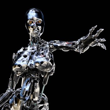 Dişi bir Cyborg 'un 3 boyutlu görüntüsü