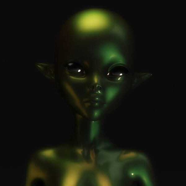 3D Illustration of a female Alien