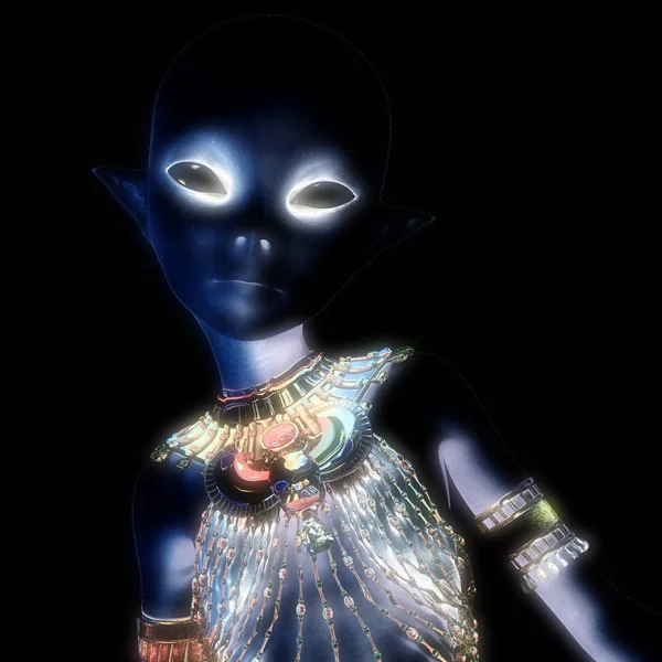 bir kadın uzaylı 3D çizimi