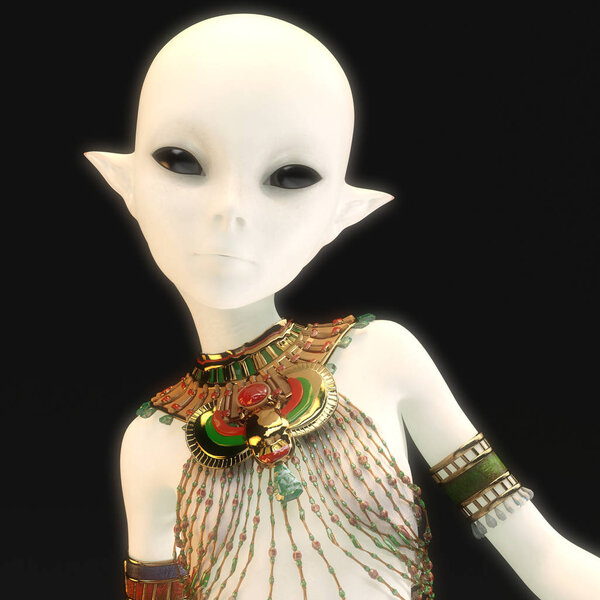 3D Illustration of a female Alien