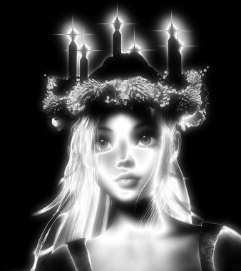 Bir fantezi kadın Dijital 3d çizimi