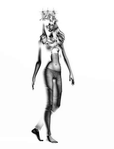 Digital Ilustracji Fantasy Kobieta — Zdjęcie stockowe