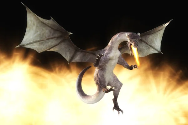 Ilustracja Fantasy Dragon — Zdjęcie stockowe