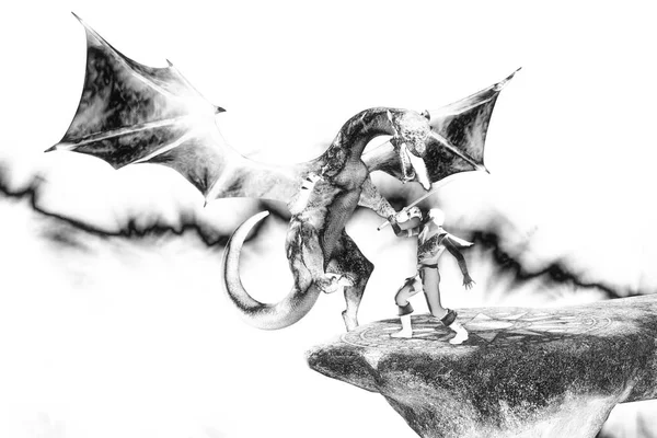 Ilustração Dragão Fantasia — Fotografia de Stock