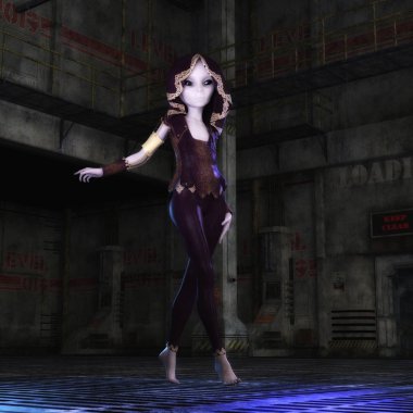 Bir uzaylı dijital 3d çizimi