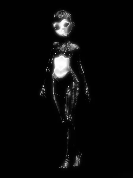 Illustration 3D d'une Cyborg femelle — Photo