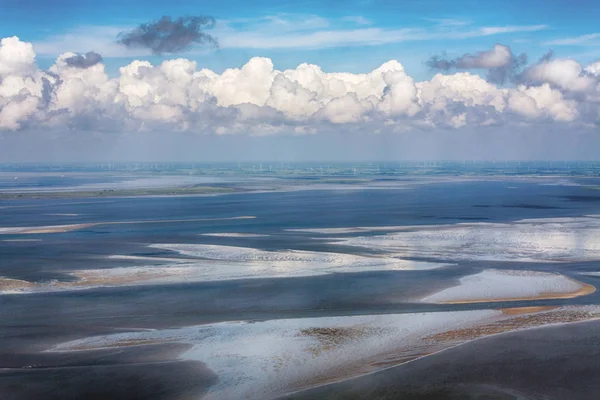 Luftaufnahme des Nationalparks schleswig-holsteinisches Wattenmeer — Stockfoto