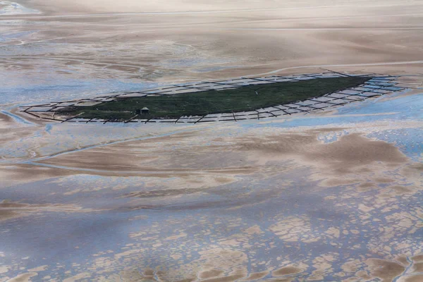 Hallig Norderoog, Aerial Photo of the Schleswig-Holstein Wadden — Stock Photo, Image