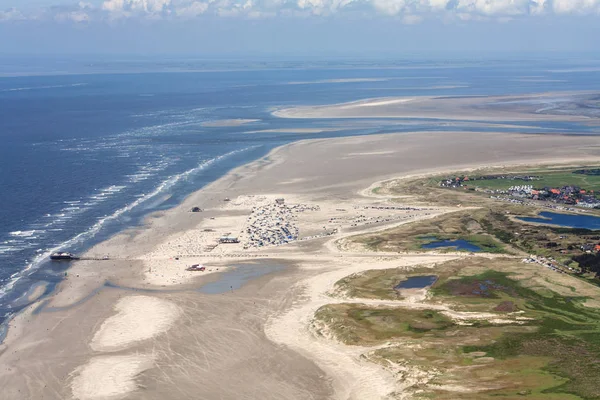 St. Peter-Ording, foto aérea do Schleswig-Holstein Wadden Fotografia De Stock