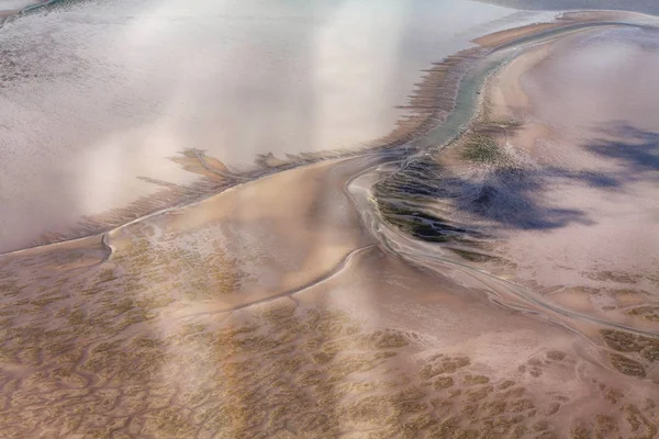 Foto aerea del Parco Nazionale dello Schleswig-Holstein Wadden Sea — Foto Stock