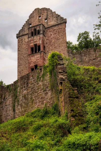 Castelo ruína Minneburg ao longo da trilha de caminhada de longa distância Necka — Fotografia de Stock
