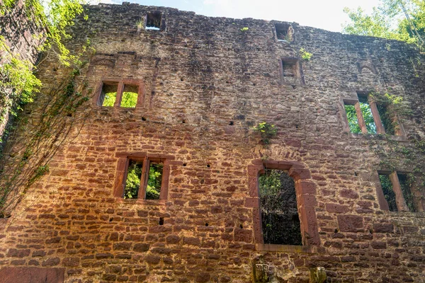 Castle ruin Stolzeneck along the long-distance hiking trail Neck — Stock Photo, Image