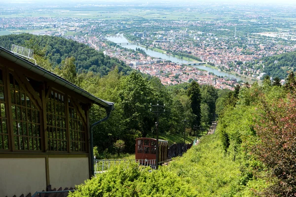 Widok na miasto Heidelberg w Niemczech — Zdjęcie stockowe