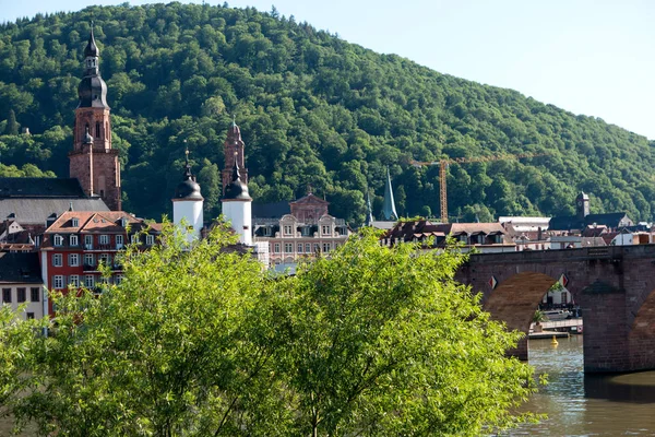 Widok na miasto Heidelberg w Niemczech — Zdjęcie stockowe