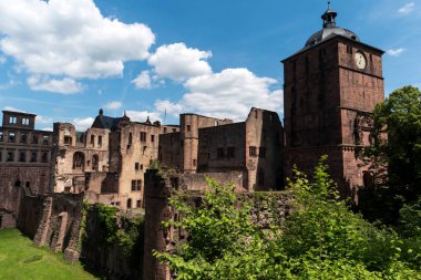 Heidelberg, Almanya - 01 Haziran 2019: Heidelberg Kalesi bir harabe