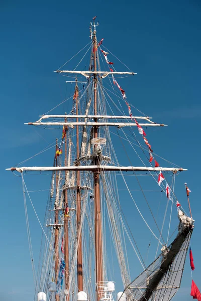Detalj ombord på ett segel utbildnings fartyg — Stockfoto