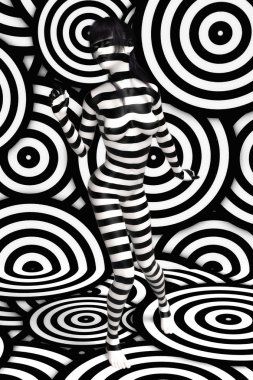 Siyah Beyaz Bir Kadın Dijital 3d İllüstrasyon