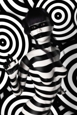 Siyah Beyaz Bir Kadın Dijital 3d İllüstrasyon