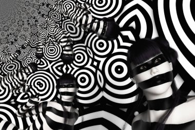 Siyah Beyaz Bir Kadın Dijital 3d İllüstrasyon