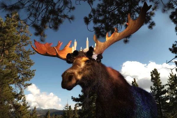Digitální 3D ilustrace Moose — Stock fotografie
