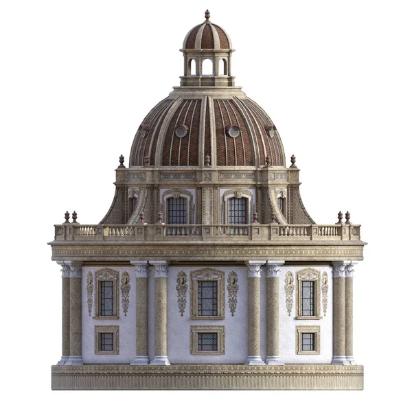 Ilustración 3D de un edificio renacentista ficticio — Foto de Stock