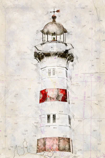 Digital kunstner Sketch of a Lighthouse in Malmoe in Sweden royaltyfrie gratis stockbilder