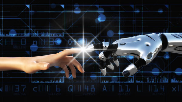 Художественная 3D иллюстрация искусственного интеллекта