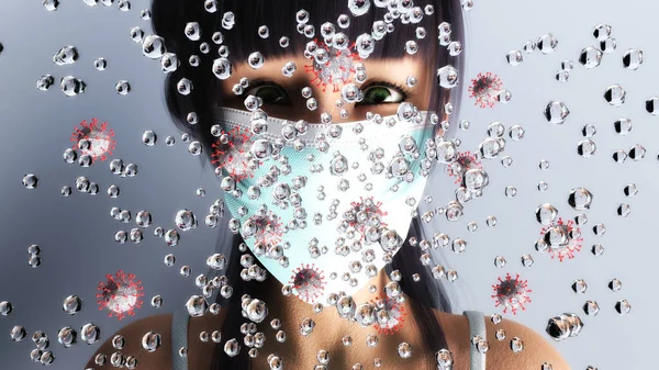 コロナ エアロゾルの芸術的な3Dイラスト — ストック写真