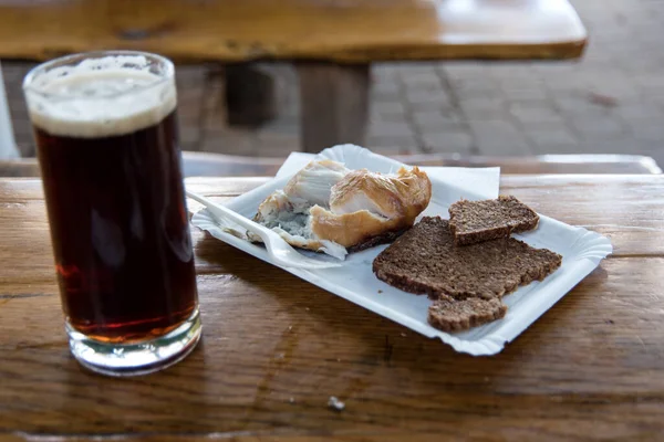 Smoked Fish Black Beer Fischland Germany — Stock Photo, Image