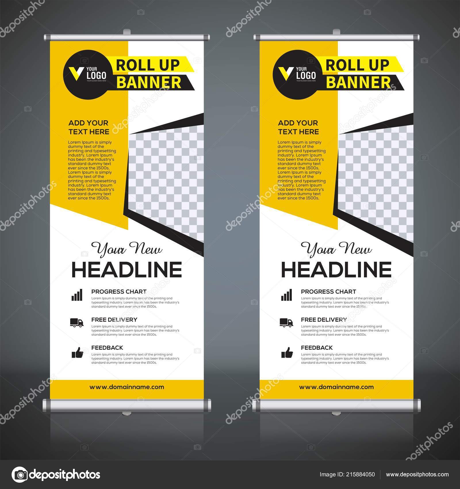Roll Banner Design Template Vertical Abstract Background Pull Design Modern Stock Vector C Vectorexpert