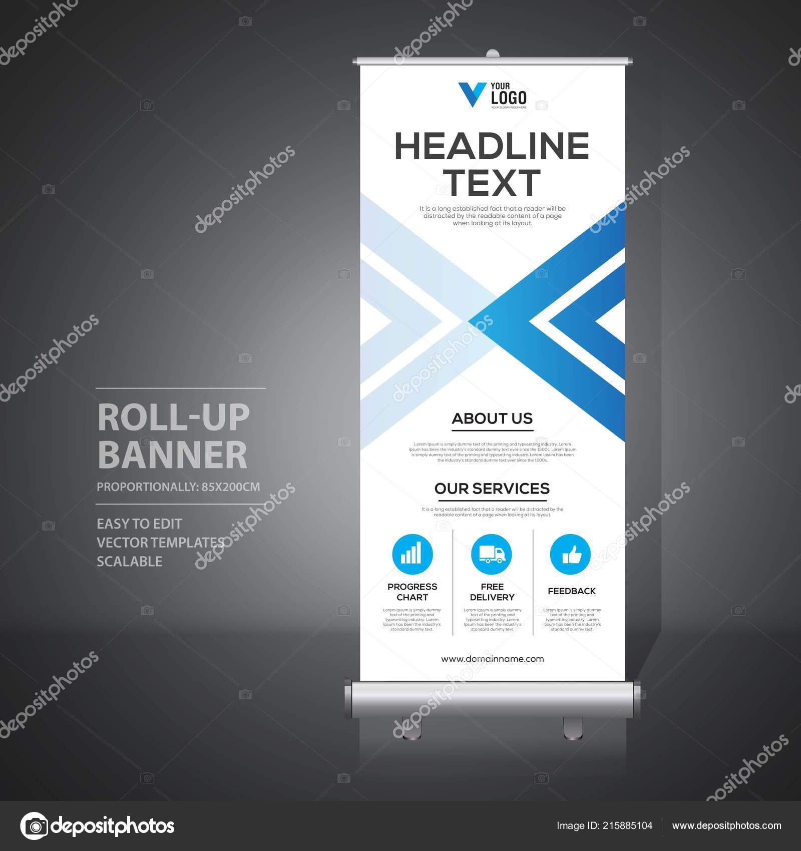 Свернуть Шаблон Дизайна Баннера Вертикальный Абстрактный Фон.