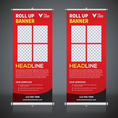 Afiş tasarım şablonu, dikey, arka plan, rulo Çek tasarım, modern x-banner, dikdörtgen boyutu.. 