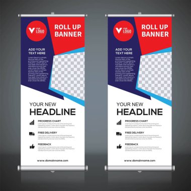 Afiş tasarım şablonu, dikey, arka plan, rulo Çek tasarım, modern x-banner, dikdörtgen boyutu.. 
