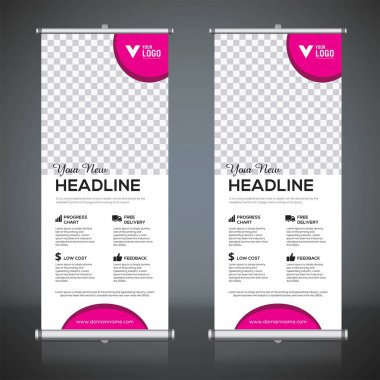 Afiş tasarım şablonu, dikey, arka plan, rulo Çek tasarım, modern x-banner, dikdörtgen boyutu.. 